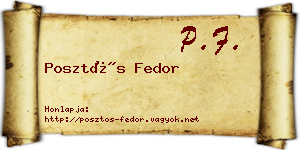 Posztós Fedor névjegykártya